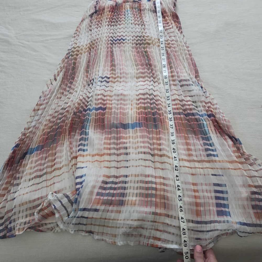 Greylin Plaid Ruffle Sleeve Dress Rouching Womens Small - Picture 9 of 13